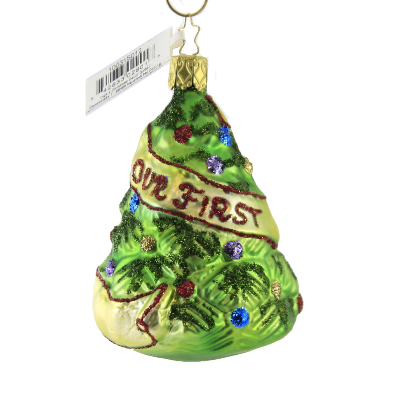 Inge Glas Newlyweds Tree Glass First Christmas Ornament 10031S012 (50854)