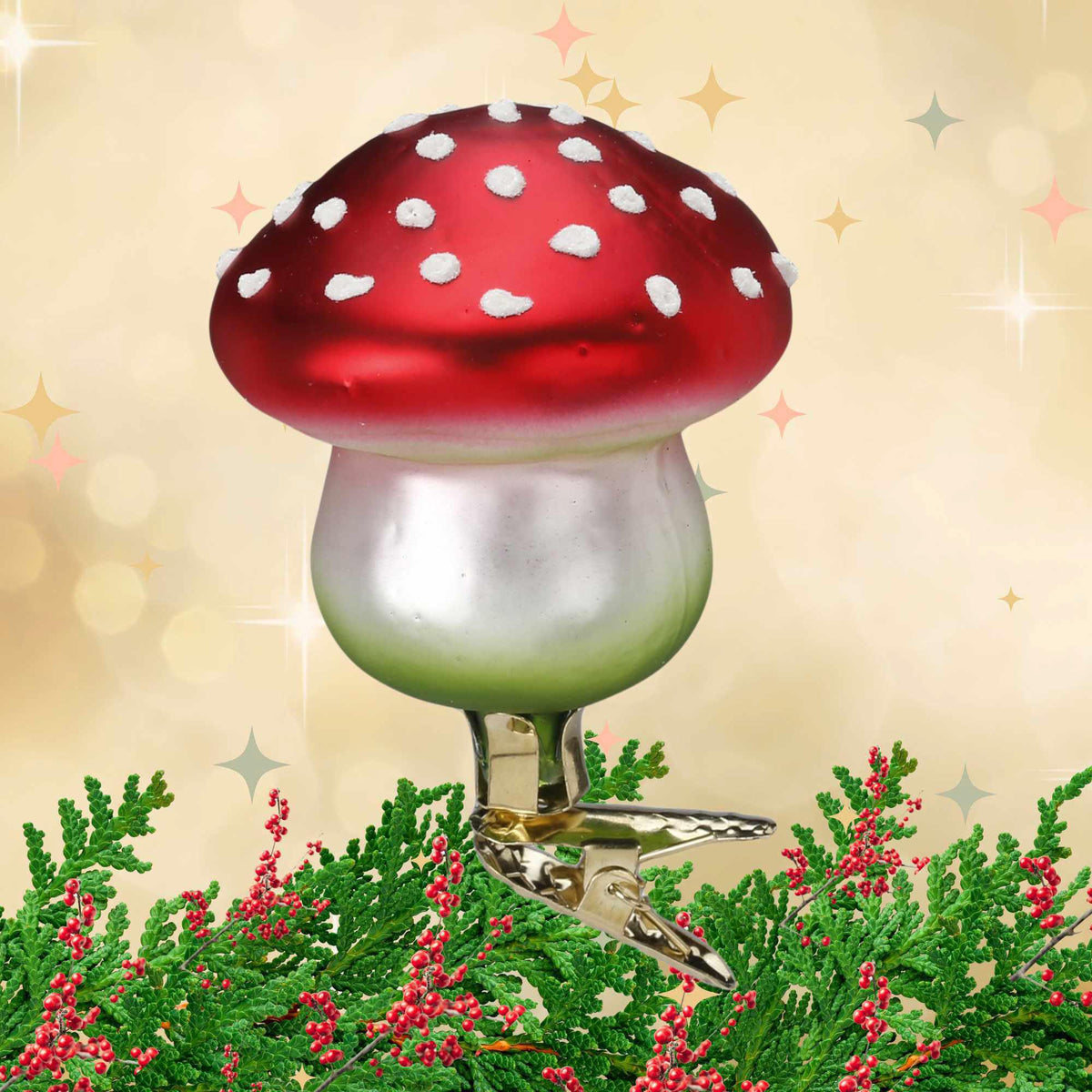 Inge Glas Lucky Charm Mushroom - - SBKGifts.com