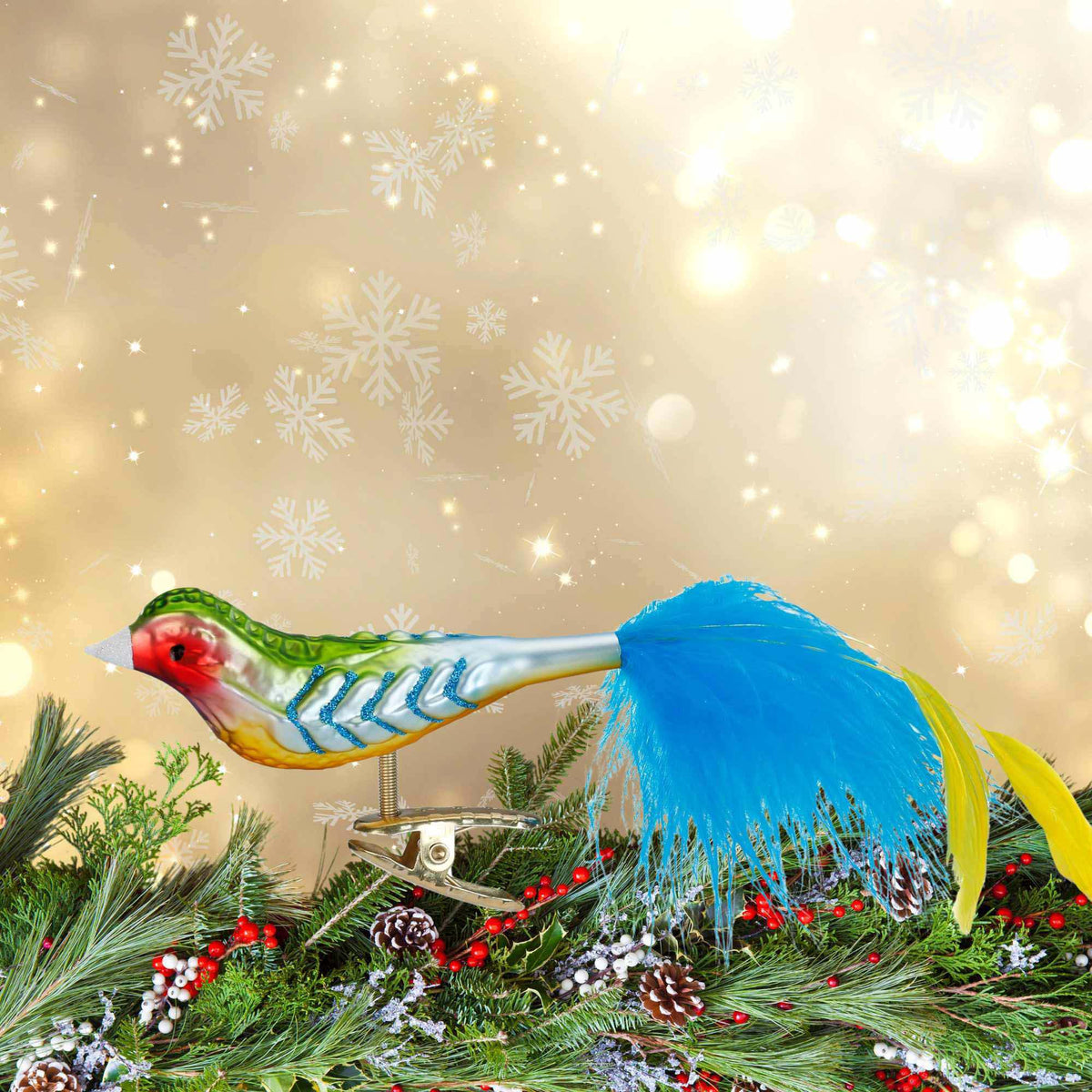 Inge Glas Rainbow Finch Ornament - - SBKGifts.com