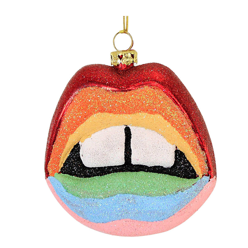 Holiday Ornament Spectrum Lips Glass Rainbow Pride Lbgtq Smile Go6943s (50924)