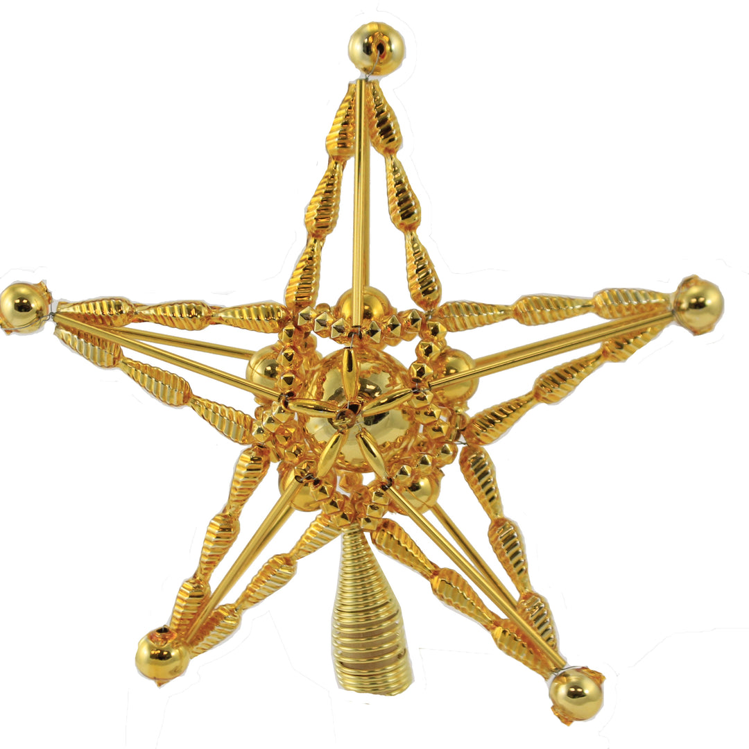 Tree Topper Finial Gold Star Tree Topper. Czech Beaded Artisan Handmade  486260