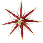 Holiday Ornament Large Red White Snowflake Star - - SBKGifts.com