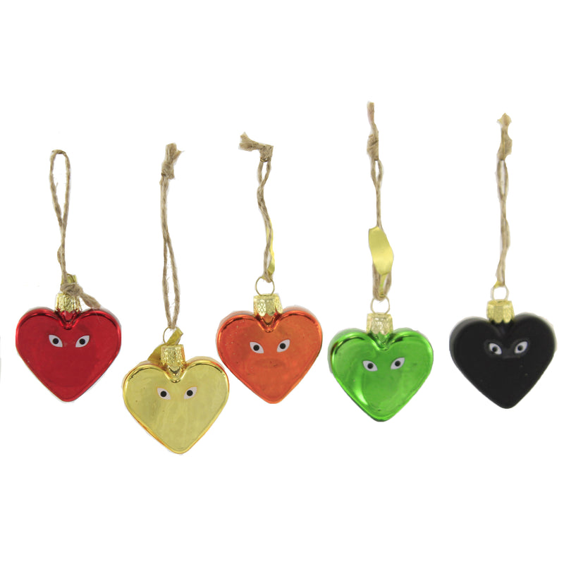 Holiday Ornament Heart With Eyes Set/10 - - SBKGifts.com