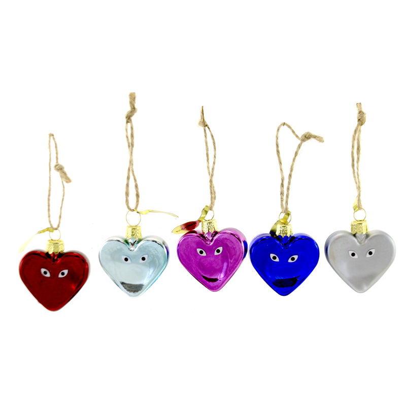 Holiday Ornament Heart With Eyes Set/10 - - SBKGifts.com