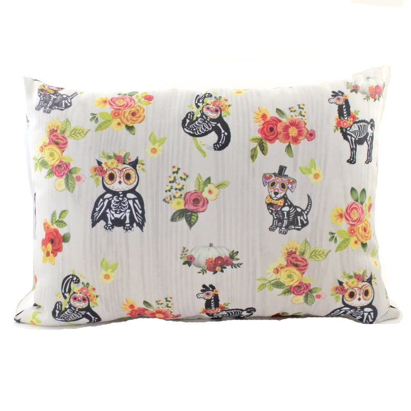 Manual Woodworkers And Weavers Floral Day Of The Dead Pillow - - SBKGifts.com