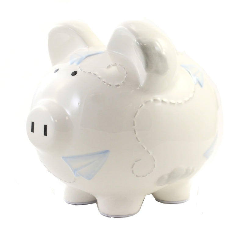 Bank Paper Airplane Piggy Bank Ceramic Money Savings 36906.