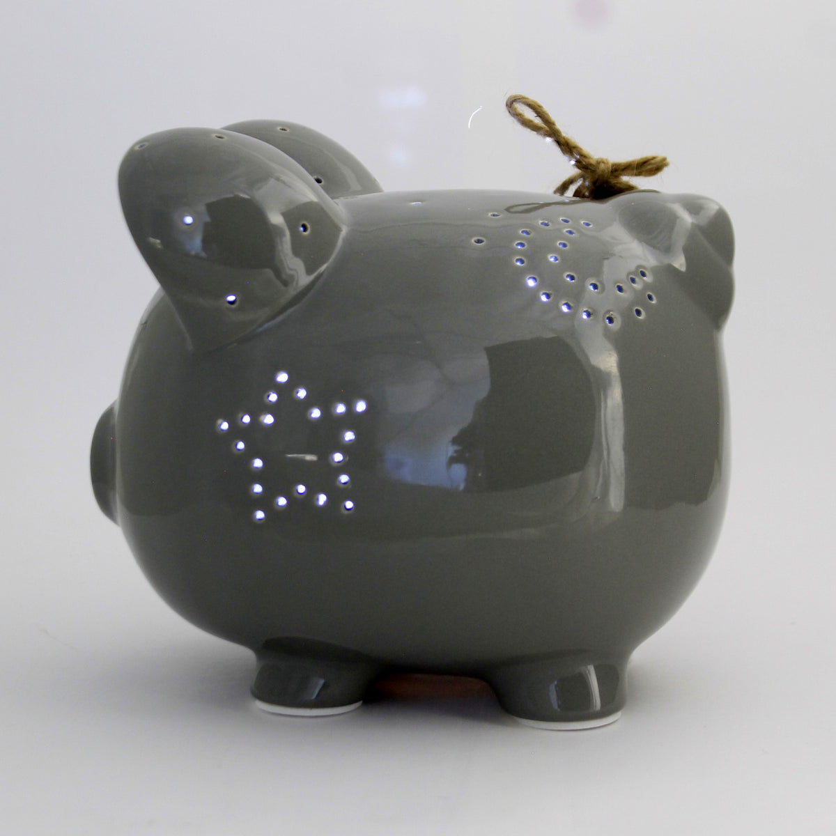 Child To Cherish Grey Night Light Piggy Bank - - SBKGifts.com
