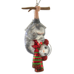 Hanging Christmas Opossum - One Ornament 6 Inch, Glass - Winter Marsupial Night Ornament Nb1581 (51037)