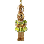 Holiday Ornament Spring Dressed Girl Bunny Glass Easter Rabbit Of17341 (51084)