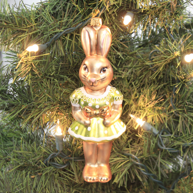 Holiday Ornament Spring Dressed Girl Bunny - - SBKGifts.com