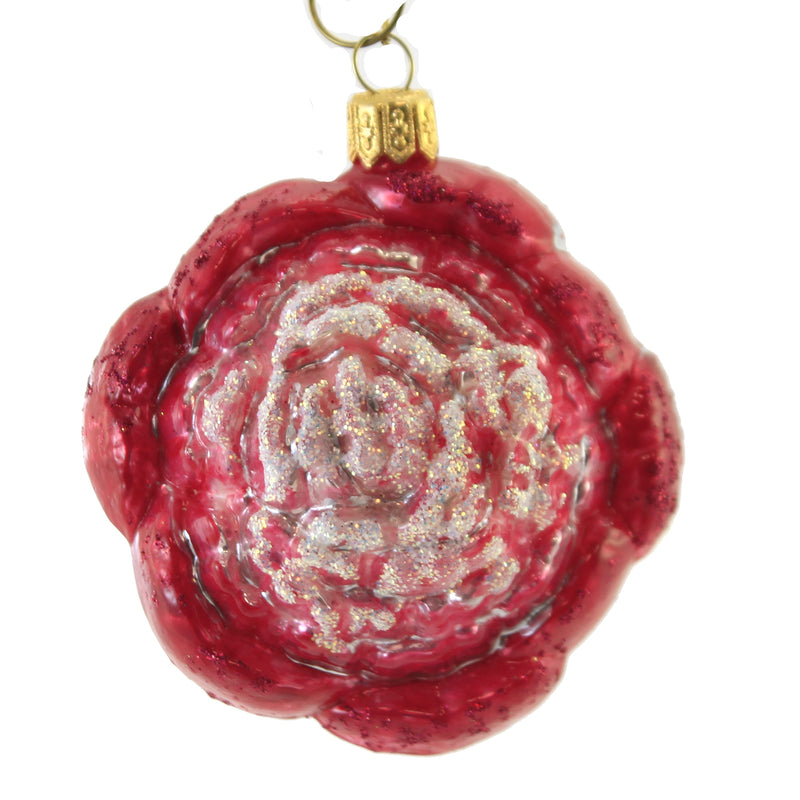 Holiday Ornament Pink Peony Flower Glass Floral Blossom Spring Plants 070