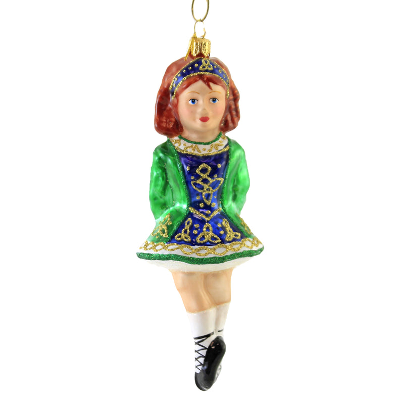 Holiday Ornament Irish Dancer Glass Lassie Music Stepdance Boardway 2306P