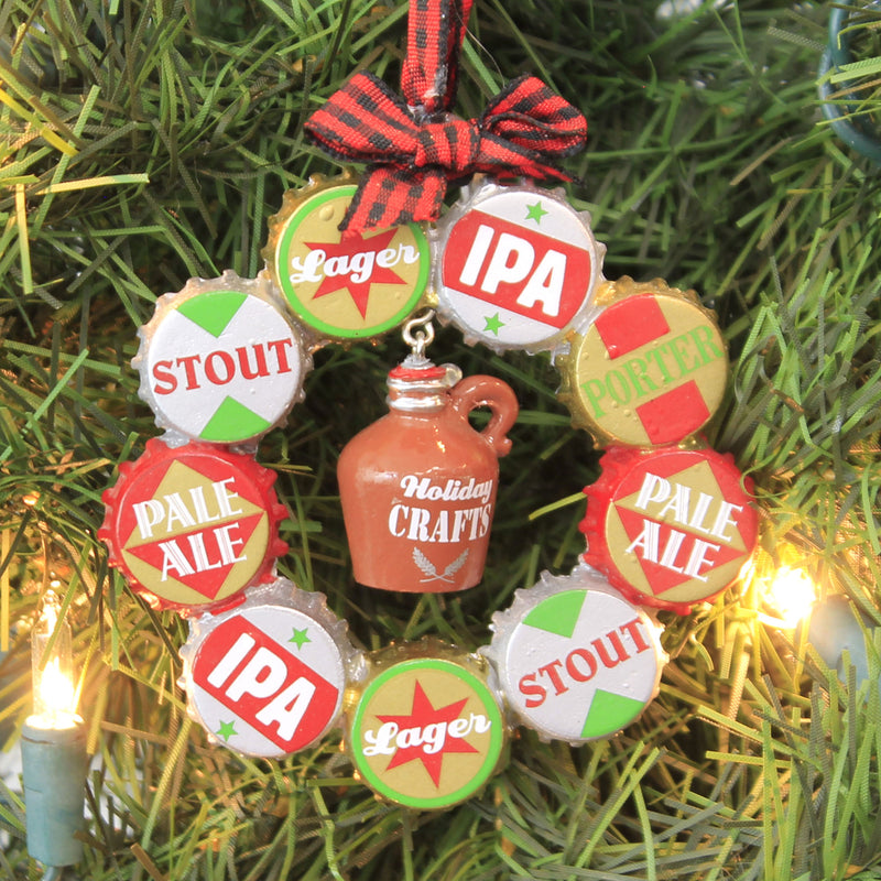 Holiday Ornament Ipa Bottle Cap Wreath - - SBKGifts.com