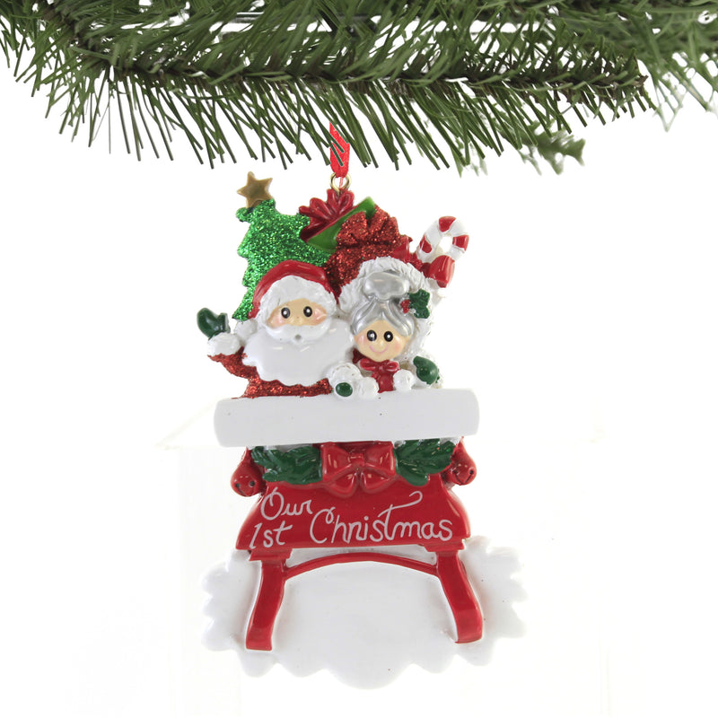 Holiday Ornament Santa & Mrs Claus 1St Christmas - - SBKGifts.com