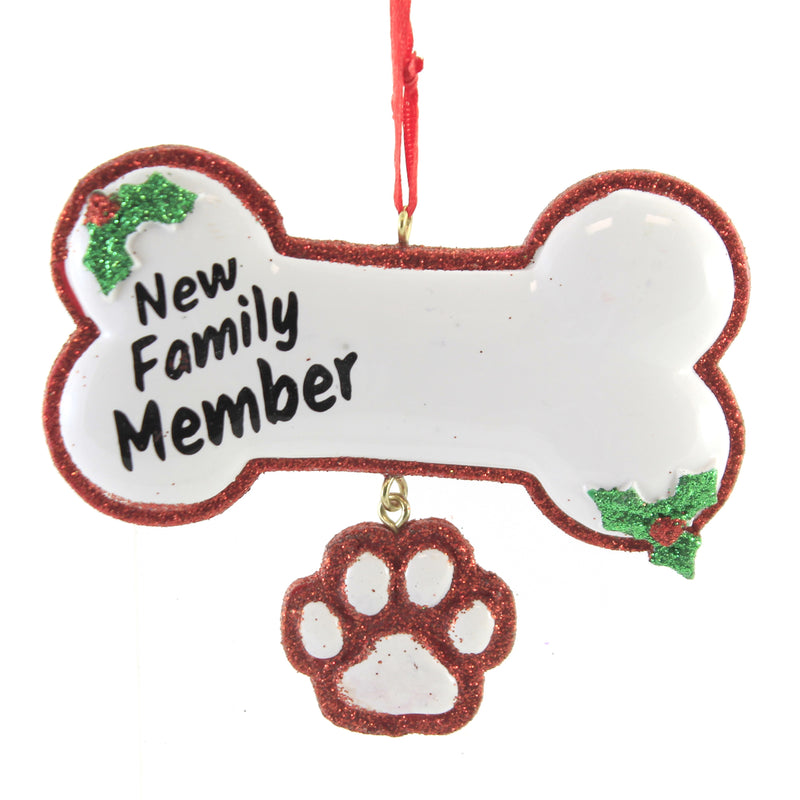 Holiday Ornament New Family Member Polyresin Puppy Dog Christmas W8418 (51163)