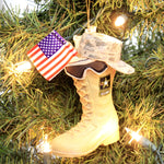 Holiday Ornament Army Boot With American Flag - - SBKGifts.com