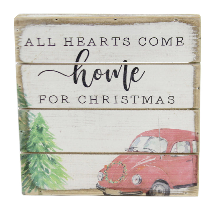 Christmas Hearts Come Home  For Christmas Wood Holiday Family Vw Bug Pet1651 (51211)
