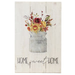 Home Decor Home Sweet Home Wall Art Wood Farmhouse Floral Rustic Panel Rus1279 (51221)