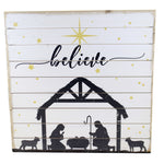Believe In The Magic Wall Art - One Plaque 14 Inch, Wood - Manger Mary Joseph Star Holy Pal1146 (51225)
