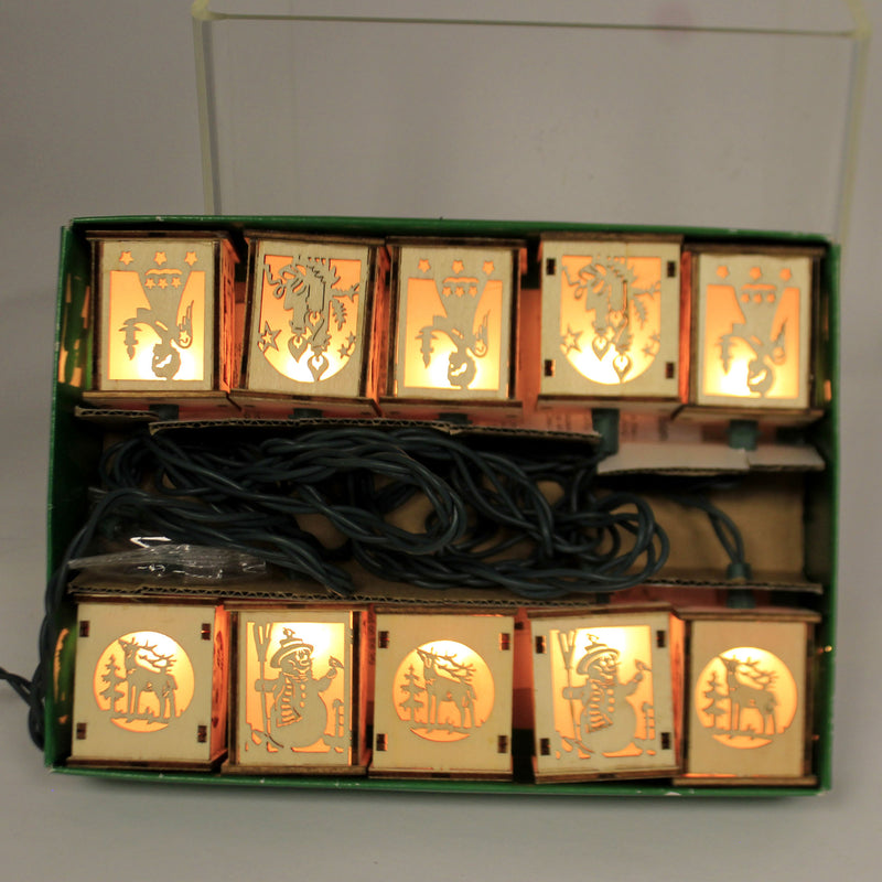 Christmas Wood Lantern Novelty Lights - - SBKGifts.com