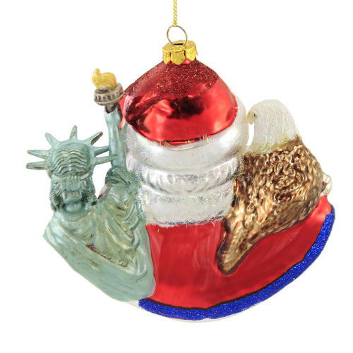 Holiday Ornament American International Santa - - SBKGifts.com