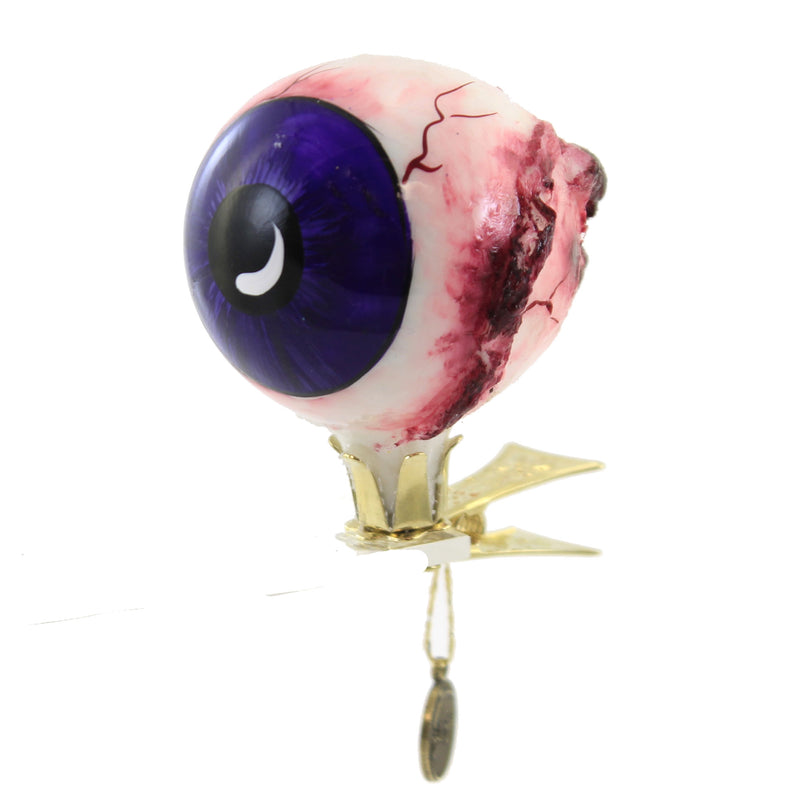 Blu Bom Purple Eye Ball Ornament Glass Bloodshot Halloween Clip On 2020215