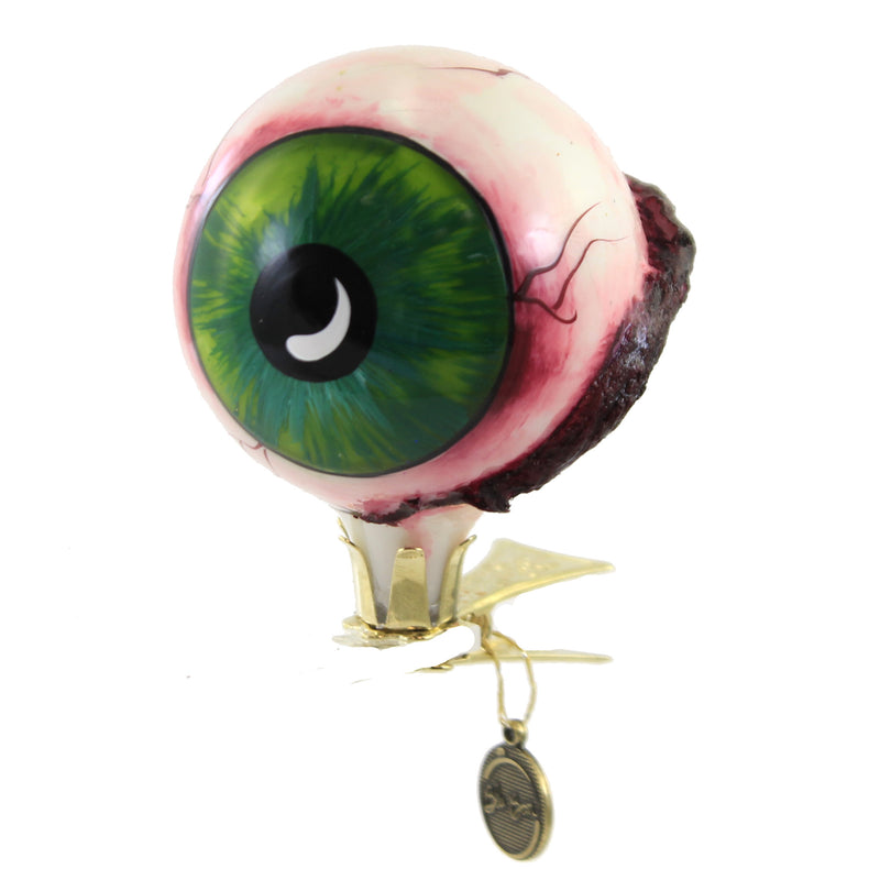 Green Eye Ball Ornament - 1 Glass Ornament 3 Inch, Glass - Bloodshot Halloween Clip On 2020214 (51300)