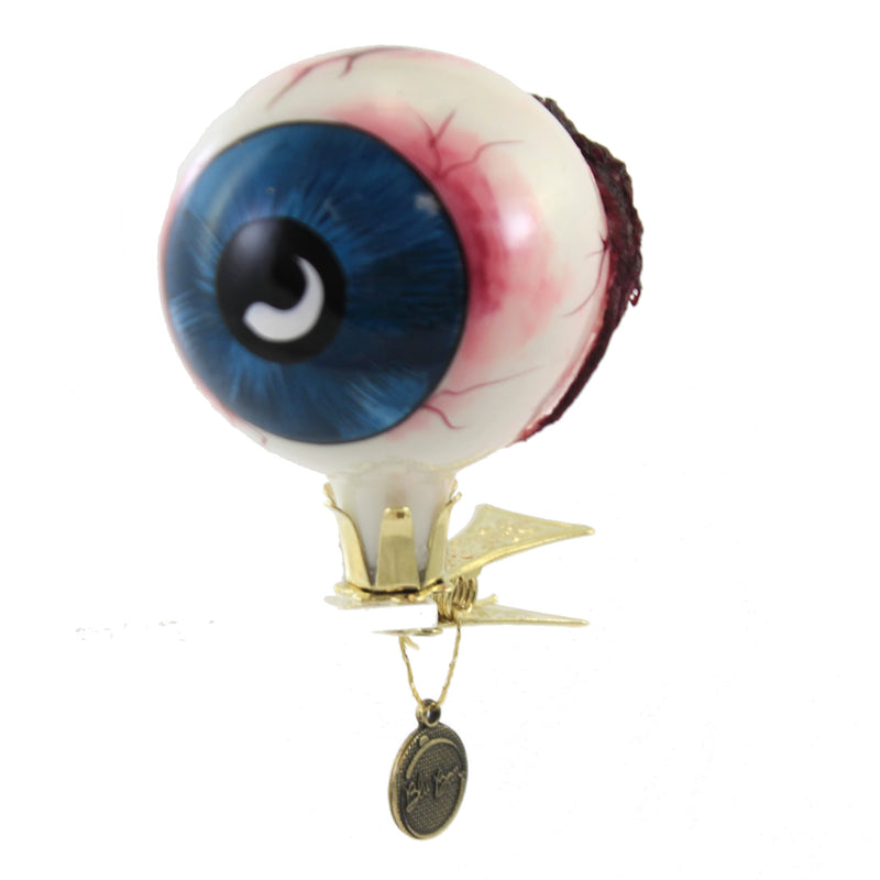 Blue Eye Ball Ornament - 1 Glass Ornament 3 Inch, Glass - Bloodshot Halloween Clip On 2020188 (51302)