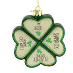 Noble Gems Shamrock With Saying Glass Lucky  Irish Nbx0014