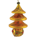 Christmas Tree Drop On A Ball - 1 Glass Ornament 6.25 Inch, Glass - Ornament Bead Gold Tannebaum 1280041 (51321)