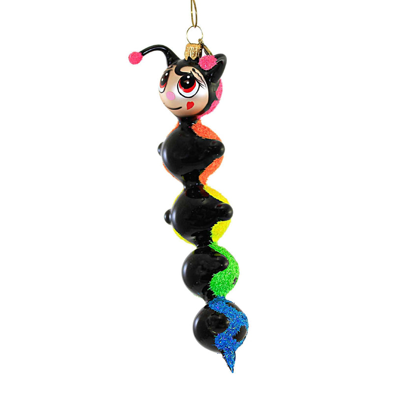 Callie B Caterpillar - 1 Glass Ornament 6 Inch, Glass - Spring Ornament Bug Rainbow 19010.. (51326)