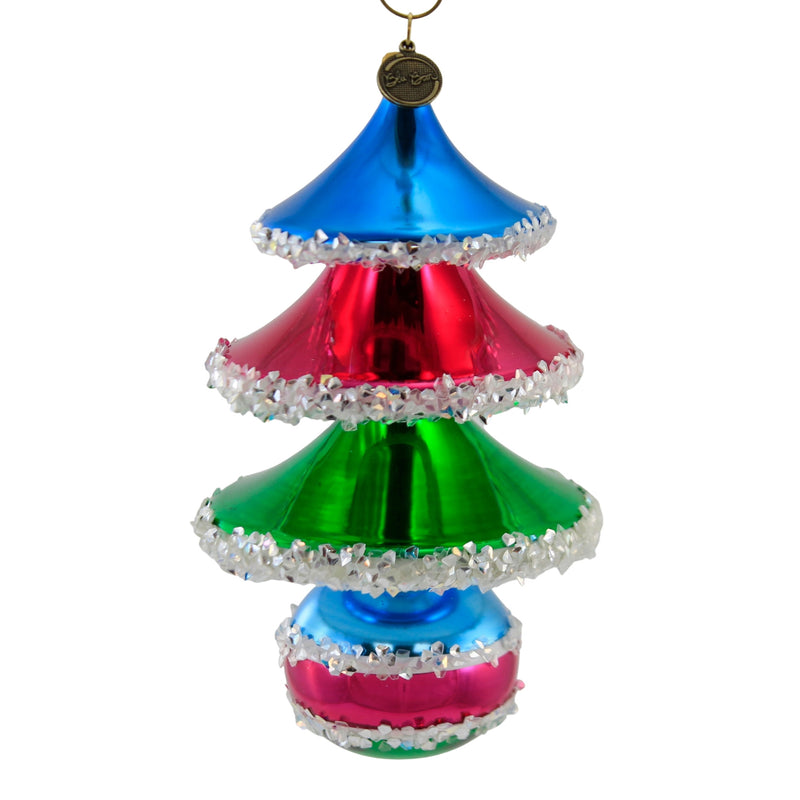 Blu Bom Colorful Christmas Tree Drop. Glass Ornament Tannenbaum Deep Pastel 2021122 (51328)