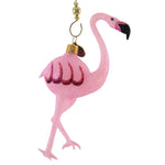 Fancy Pink Flamingo Ornament - 1 Glass Ornament 5 Inch, Glass - Beach Sun Florida Bird One Leg 18006 (51329)