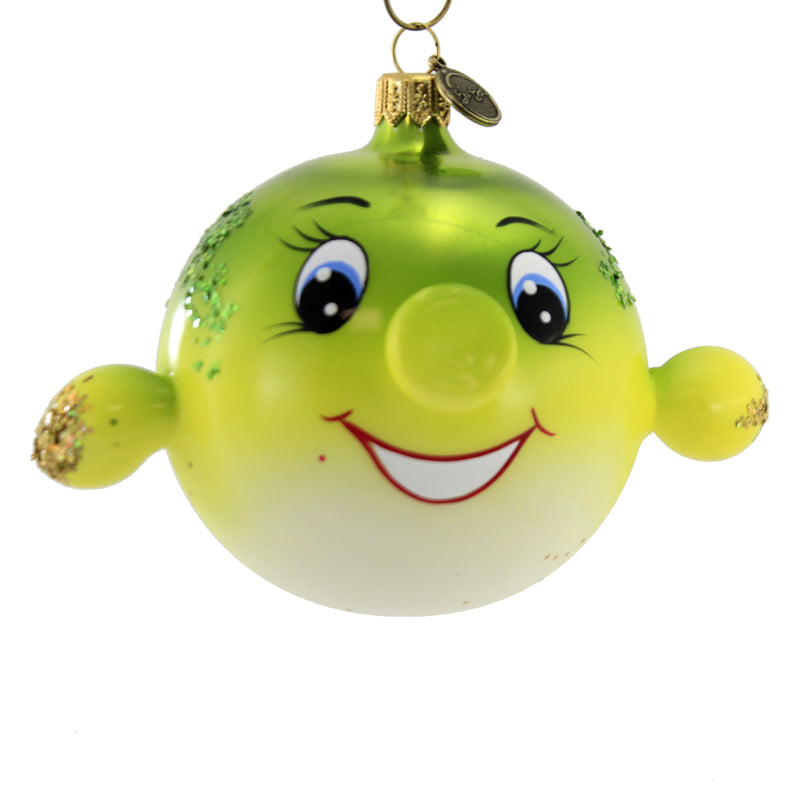 Stella Smiling Fish - 1 Glass Ornament 5.5 Inch, Glass - Christmas Ornament Swim 20032. (51339)