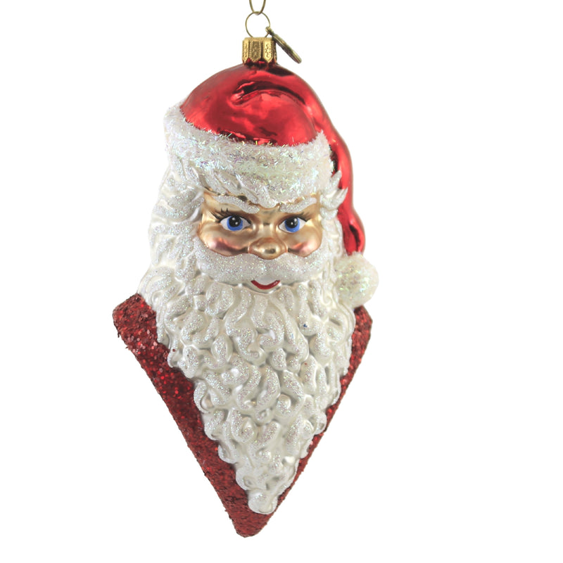 Jolly Ol' Santa Bust - 1 Glass Ornament 7 Inch, Glass - Christmas Ornament Ho Ho 110984 (51350)
