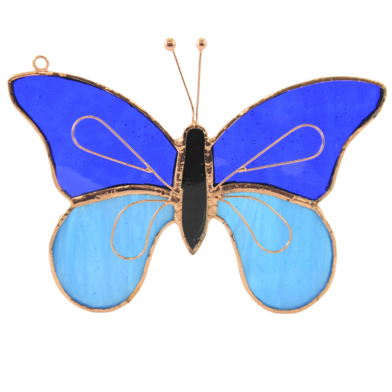 Home & Garden Blue Butterly Suncatcher Glass Stain Glass Colorful Ge153