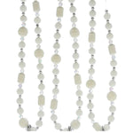 Christmas White Bead Garland Plastic Pearl Faceted D3529