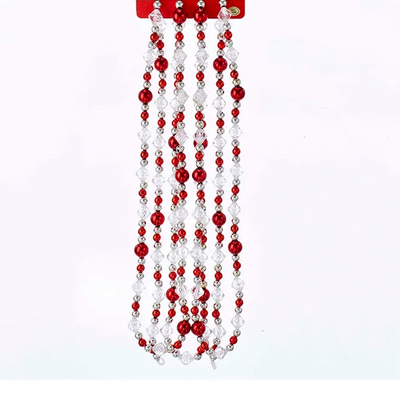 Christmas Round Ball Faceted Bead Garland Plastic Tree Wreath Garland H0264 (51370)