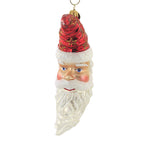 Stocking Cap Crescent Santa - 1 Glass Ornament 5.5 Inch, Glass - Ornament Moon Celestrial Sky 110002 (51375)