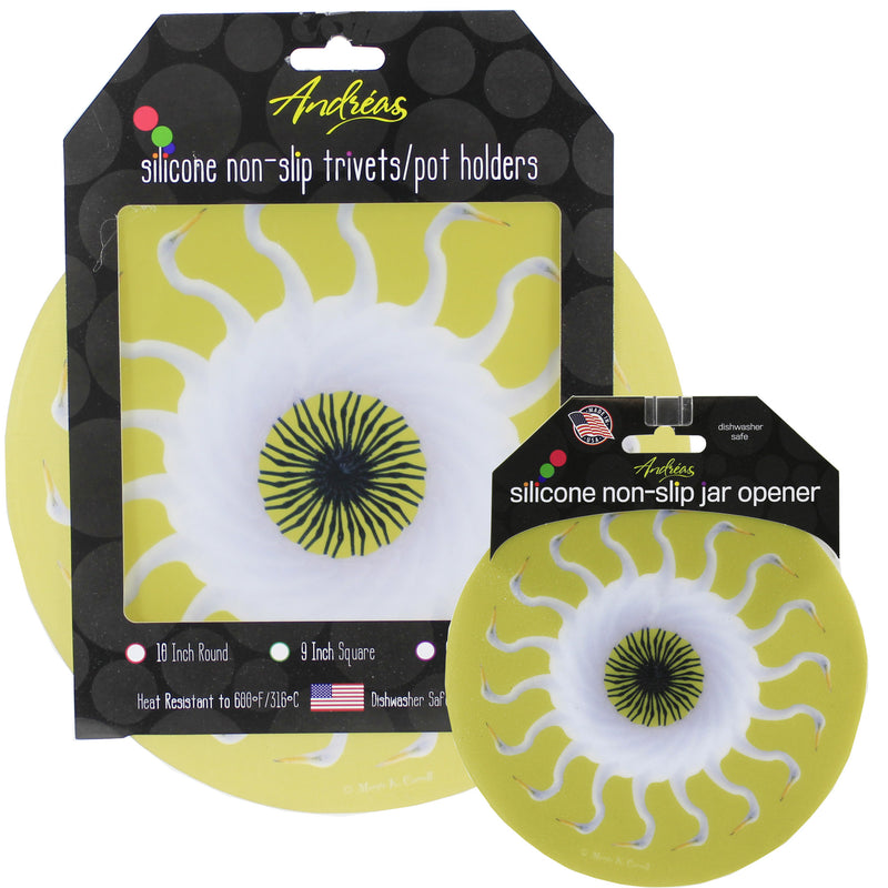 Tabletop Egret Wheel Silicone Pads Silicone Pot Holder Trivet Jar Opener And111 (51391)