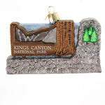 Kings Canyon National Park - One Ornament 3.25 Inch, Glass - Ornament Entrance Sign 36283 (51405)