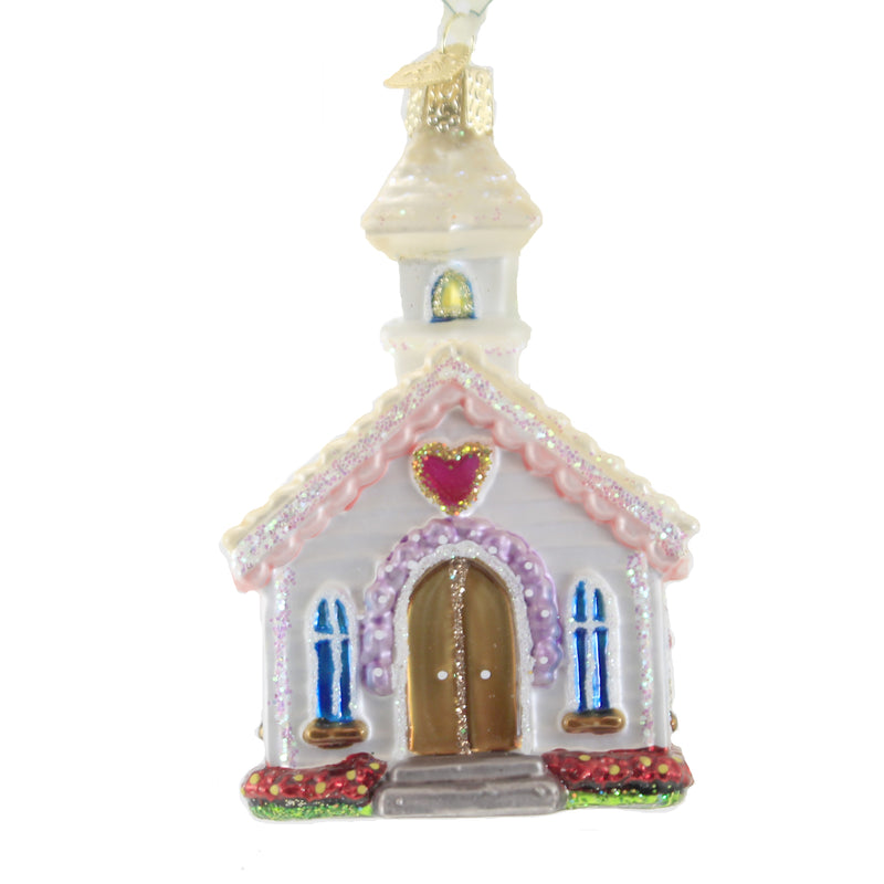 Wedding Chapel - One Ornament 4.5 Inch, Glass - Marriage Brides Grooms 20125 (51422)