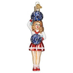 Old World Christmas Cheerleader Glass Go Fight Win 10237