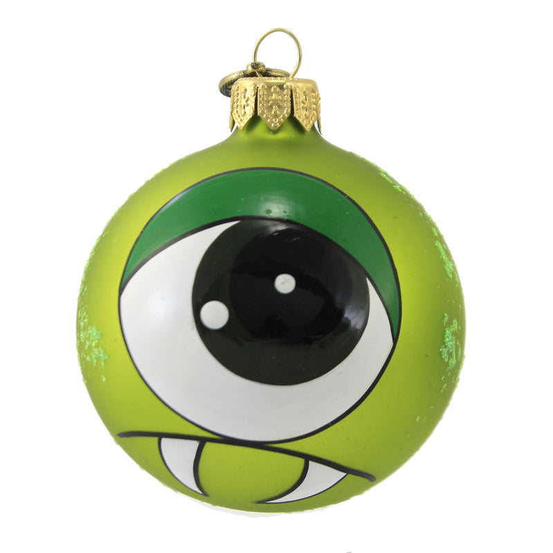 Monster With Fangs Ornament - 1 Glass Ornament 3.5 Inch, Glass - Halloween Mike Boo 1509891 (51446)