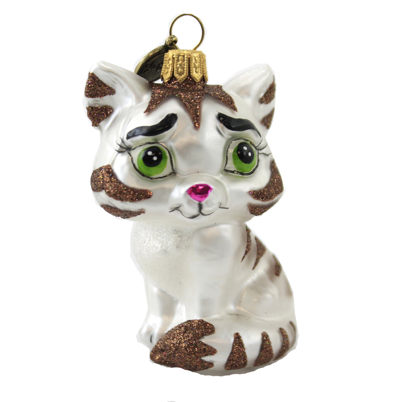 Blu Bom Brown Striped Cat Ornament Glass Kitten Pet Feline Meow 18037 (51455)