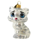 Blu Bom Silver Striped Cat Ornament Glass Kitten Pet Feline Meow 18040 (51458)