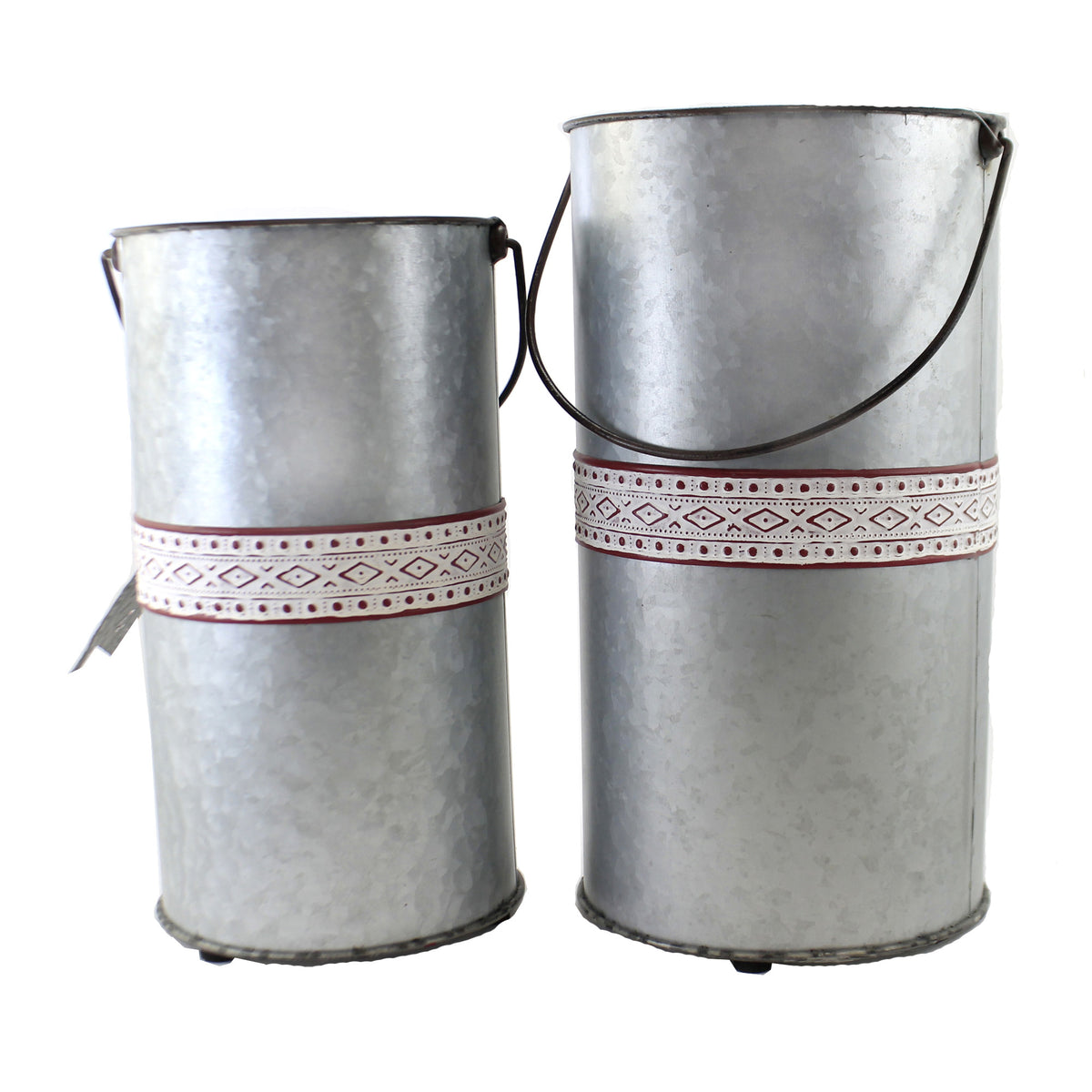 Christmas Galvanized Snowman Planters - - SBKGifts.com