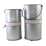 Christmas Galvanized Snowman Planters - - SBKGifts.com