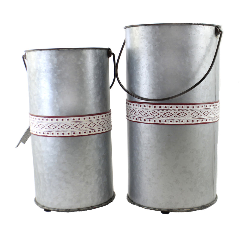Christmas Galvanized Snowman Planters - - SBKGifts.com