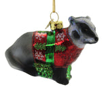 Christmas Badger - One Ornament 3 Inch, Glass - Red Sweater Nb1654 (51532)